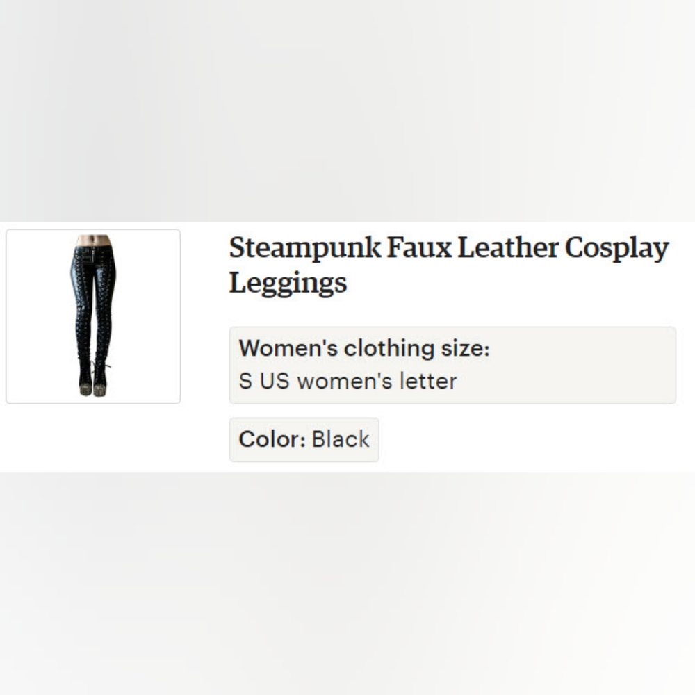 Steampunk Faux Leather Cosplay Leggings